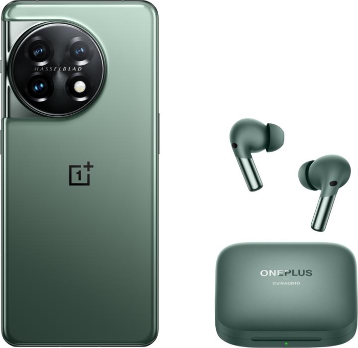 Actual product image OnePlus 11 5G with Buds Pro 2 (256 GB, Eternal Green, 6.70", SIM + eSIM, 50 Mpx, 5G)