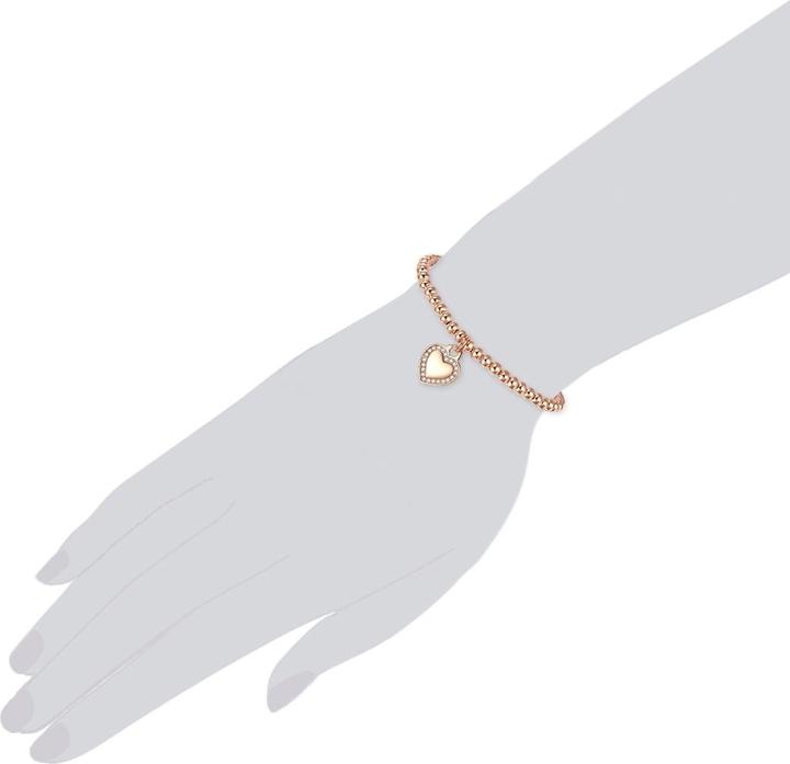 Immagine prodotto Lulu & Jane Cuore da donna in ottone con zirconia cubica in oro rosa - 29713 (18 cm, Ottone)