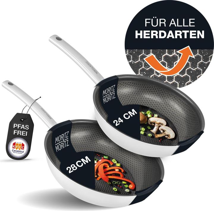 Moritz & Moritz Pfanne ohne Deckel 24x6 cm runder Rand (Frying pan, Stainless steel, 24 x 6 cm)
