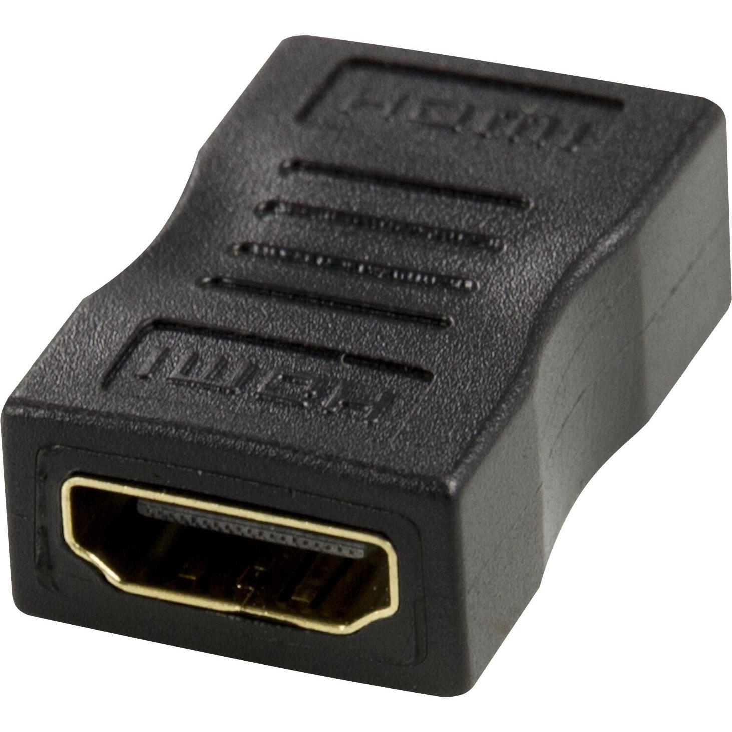 Deltaco HDMI adapter, gold-plated connectors, black, Adattatore dati + video, Nero