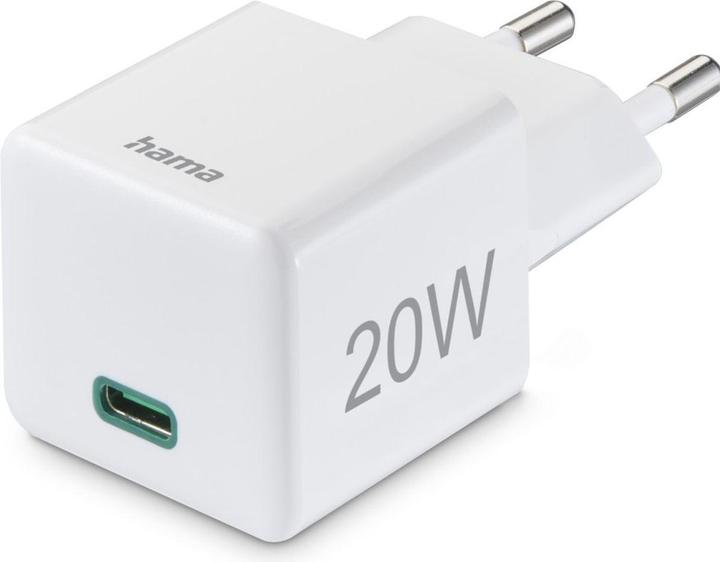 Image du produit Hama Chargeur rapide USB-C, PD/Qualcomm®, mini-chargeur, 20 W, blanc (20 W, 1 portion)