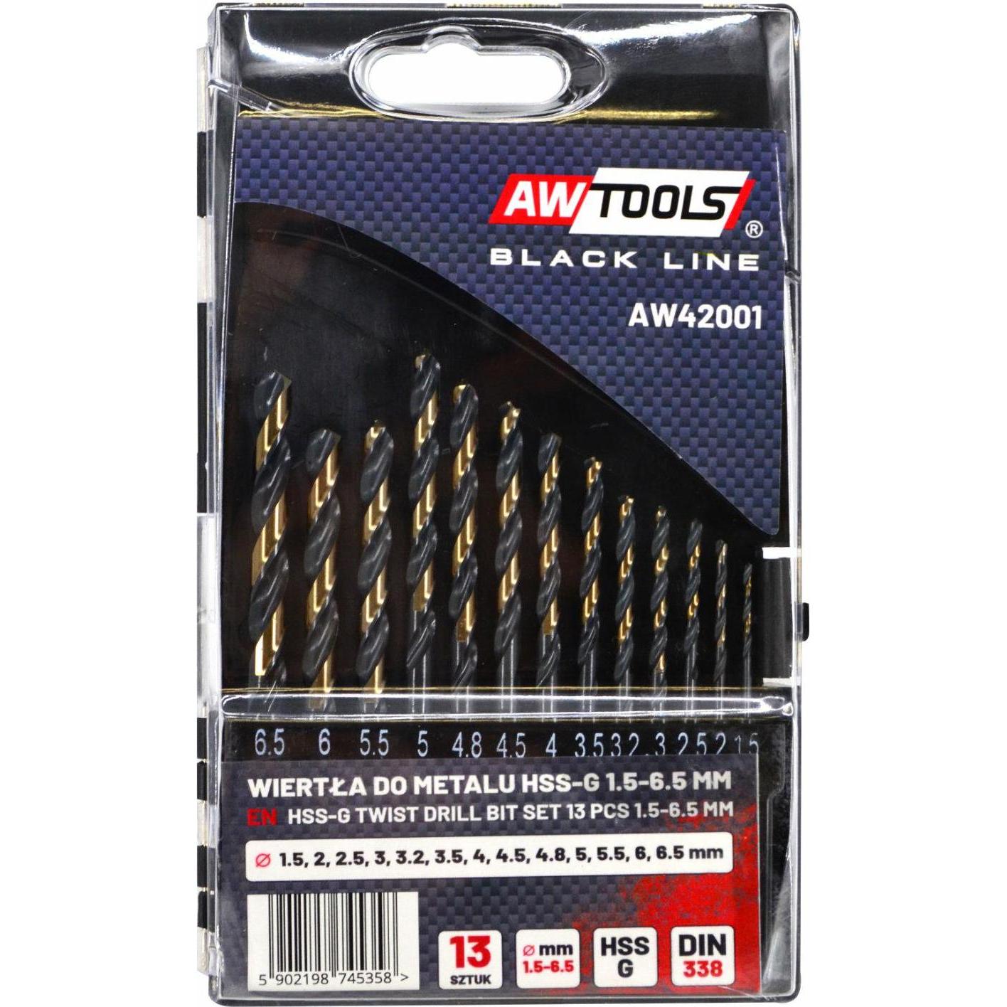 Awtools, Bohrereinsatz, WIERTŁO METAL HSS M2 KPL. 13szt./1.5 - 6.5mm/ PREMIUM (6.5 mm)