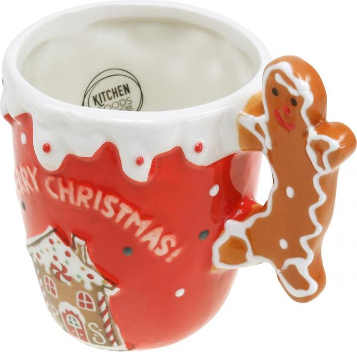 Produktbild Viana Weihnachtstasse mit Lebkuchenmann Henkel ideal für Glühwein und heisse Getränke (1 x)