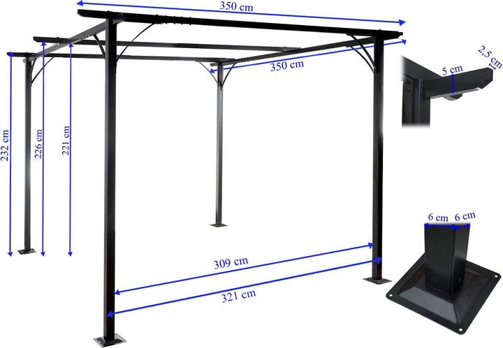 Produktbild JOHN316 Pergola (350 cm, 350 cm)