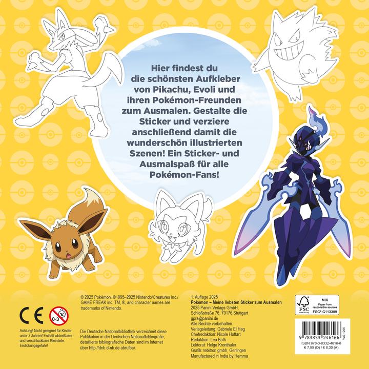 Produktbild Panini Pokémon: Meine liebsten Sticker zum Ausmalen