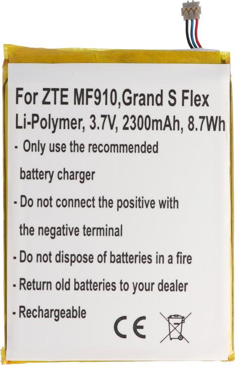 Actual product image AccuCell Akku ZTE MF910, Li3823T43P3h715345, ZTE Grand S Flex, MF910, MF910 4G LTE
