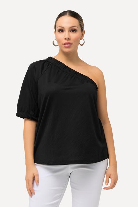 Produktbild Ulla Popken One-Shoulder-Bluse, asymmetrischer Ausschnitt, Halbarm (62)