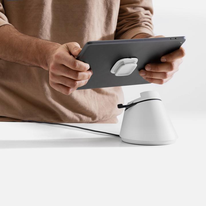 Actual product image Bouncepad CLICK Universal Tablet Table Stand rotatable, white