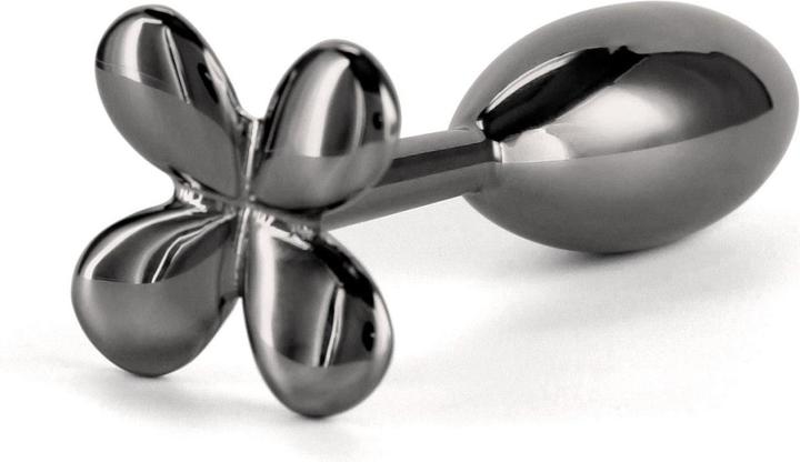 Actual product image NS Novelties Rear Assets Clover Gunmetal Anal Plug Black 9.2 cm