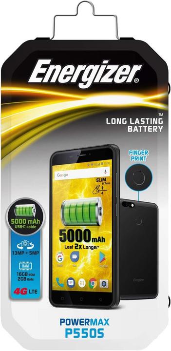 Image du produit Energizer POWER MAX P550S (16 Go, Noir, 5.51", Double SIM, 4G)