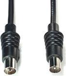 Actual product image E+P E + P HFS 11 cable coaxial - cable coaxial (coaxial socket, nickel, male/female, black) (75 dB, Antenna cable)