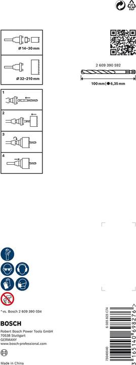 Produktbild Bosch Professional Zubehör Sechskantadapter, 14 - 210 mm (14 mm, 210 mm)