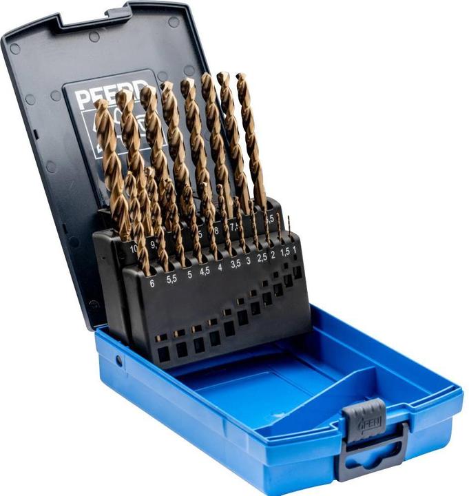 Produktbild Pferd Metall Spiralbohrer Set 19teilig 1 St. (1 mm, 1.5 mm, 2.5 mm, 3 mm, 3.5 mm, 4 mm, 4.5 mm, 5 mm, 6 mm, 6.5 mm, 7 mm, 7.5 mm, 8 mm, 8.5 mm, 9.5 mm)