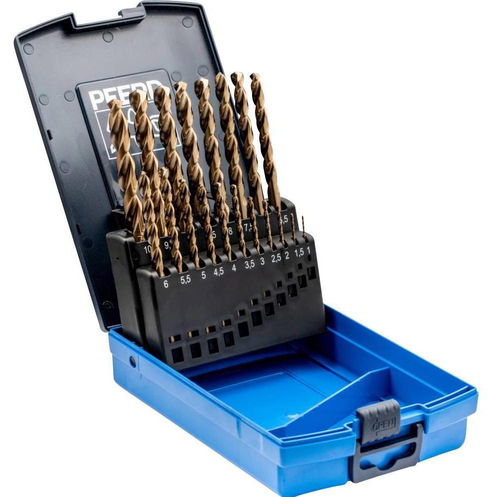 Pferd, Bohrereinsatz, Metall Spiralbohrer Set 19teilig 1 St. (7 mm, 10 mm, 5 mm, 9.5 mm, 3 mm, 8 mm, 2.5 mm, 1.5 mm, 7.5...
