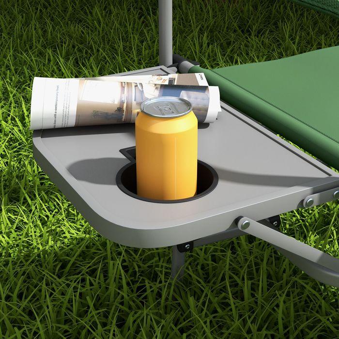 Produktbild Swisshandel24 Regiestuhl Faltbar Campingstuhl mit Seitentisch, Becherhalter, Klappstuhl mit Griff, Oxford, Grün