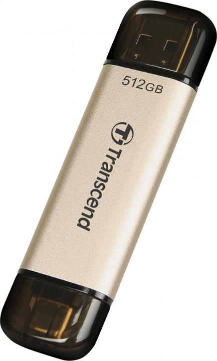 Actual product image Transcend JetFlash 930C USB flash drive 512 GB USB Type-A / USB Type-C 3.2 Gen 1 (3.1 Gen 1) Gold (512 GB, USB-A, USB-C)