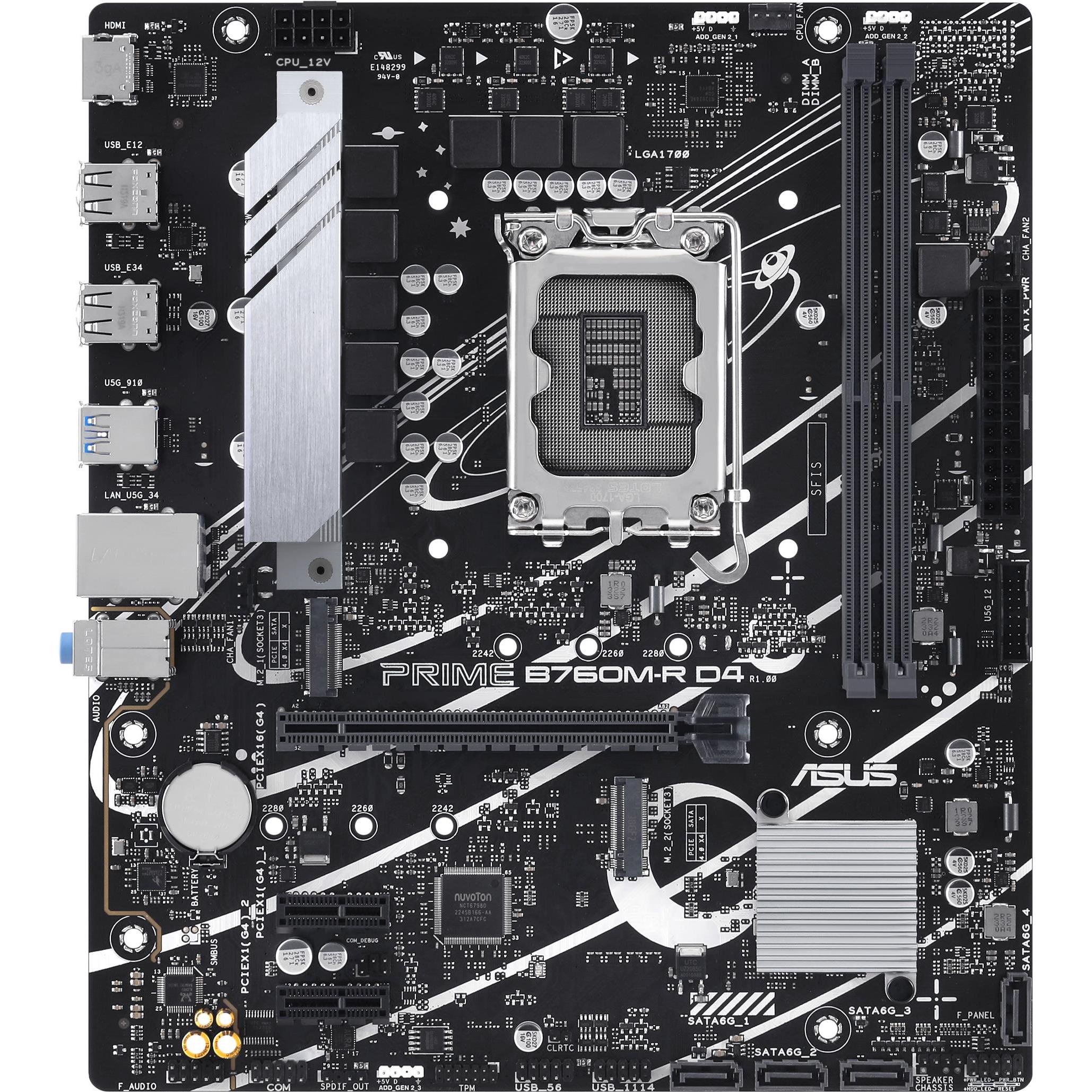 ASUS PRO B760M-R (LGA 1700, Intel B760, mATX), Mainboard
