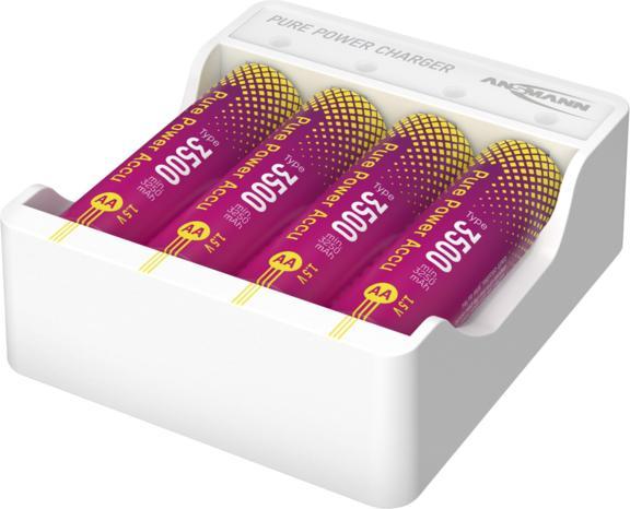 Actual product image Ansmann Pure Power Set, Ladegerät inkl. 4x Mignon AA 1,5V Li-Ion Akkus, inkl. USB-C Ladekabel (4 pcs., AA, AAA, Battery + charger)