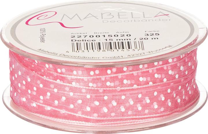 Produktbild Mabella Satinband Rosa mit Punkten (20x)