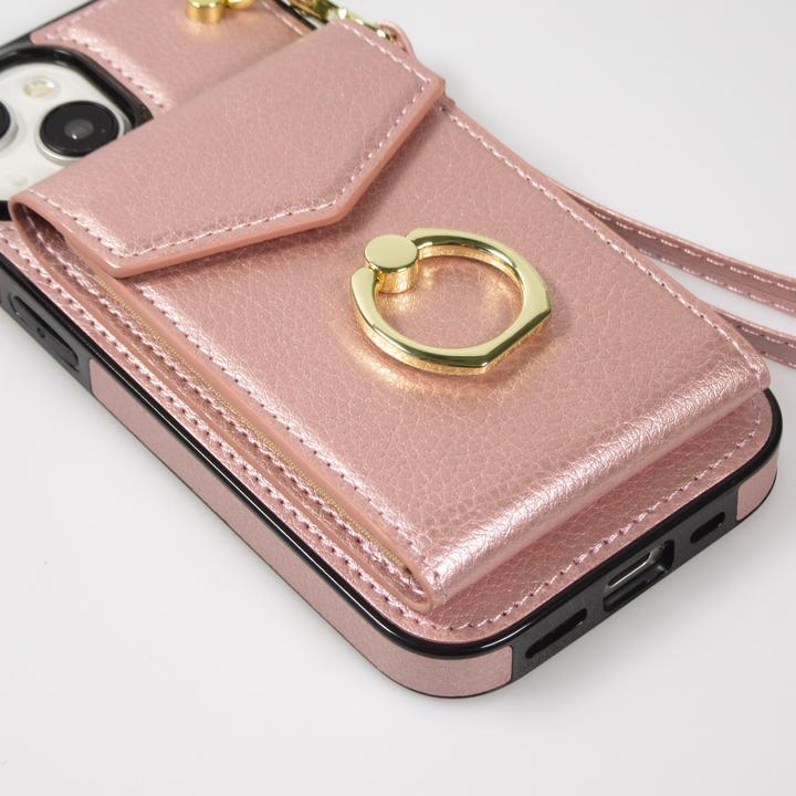 Actual product image PhoneLook DeLuxe elegant leather-look cover with wallet + carrying ring (Apple iPhone 15 Plus)