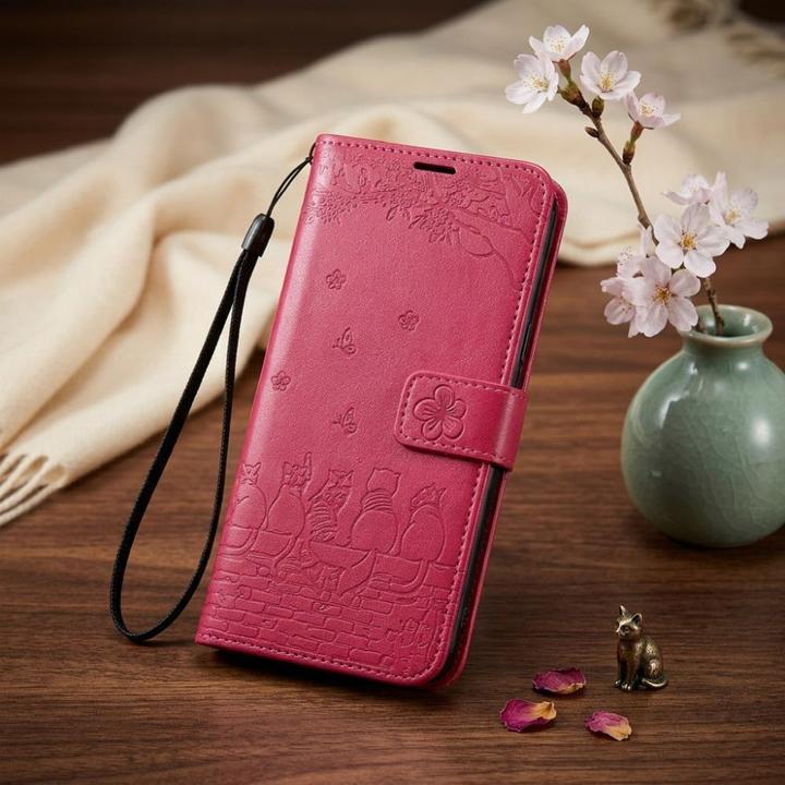 Produktbild OEM Back panel cover MEZZO Book case for IPHONE 17 PRO MAX cats red (Apple iPhone 17 Pro Max)