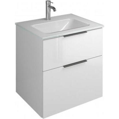 Thumbnail - burgbad, Badmöbelset, Eqio Glas-Waschtisch inklusive Waschtischunterschrank, Breite 620 mm