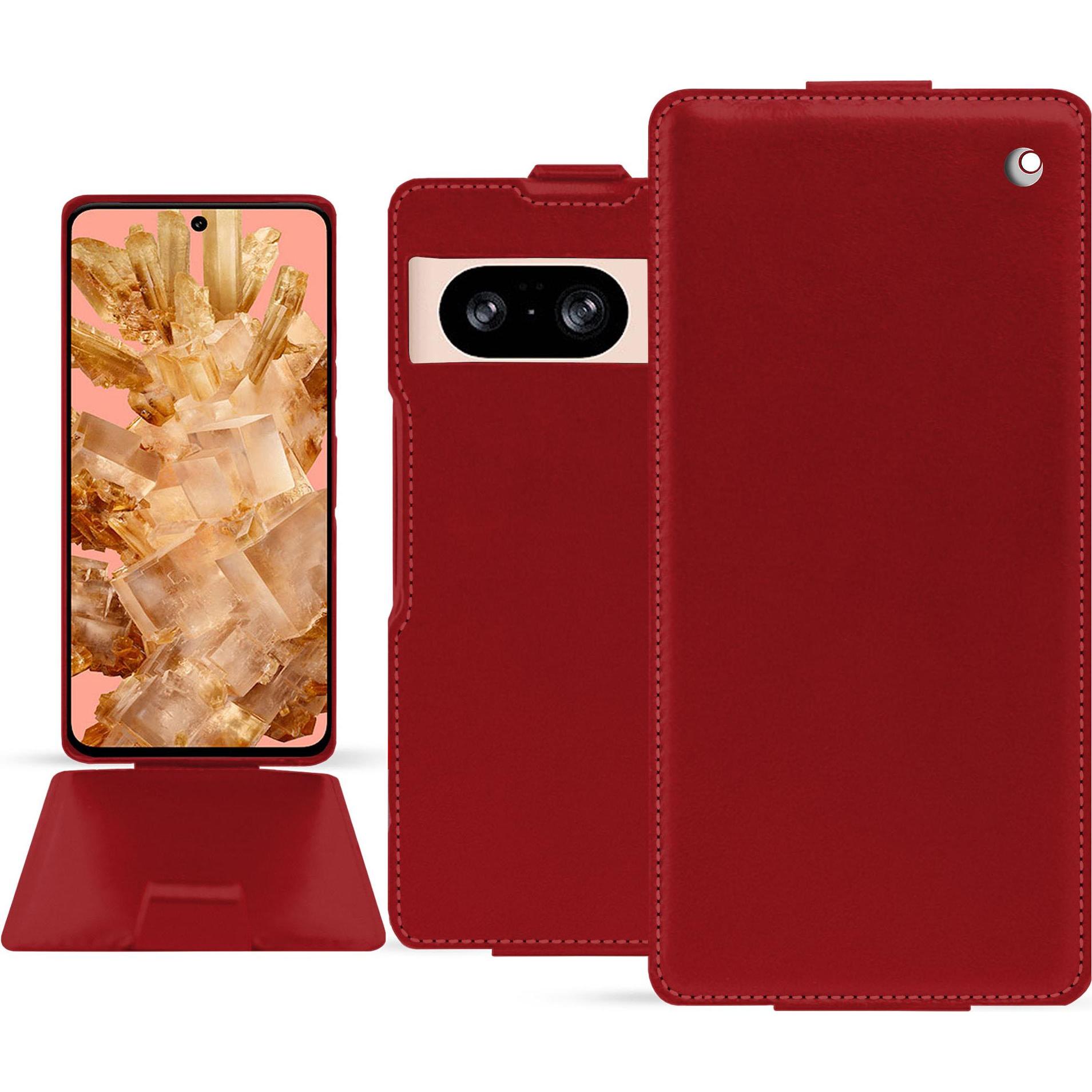 Thumbnail - Noreve Lederschutzhülle vertikal (Google Pixel 8), Smartphone Hülle, Rot