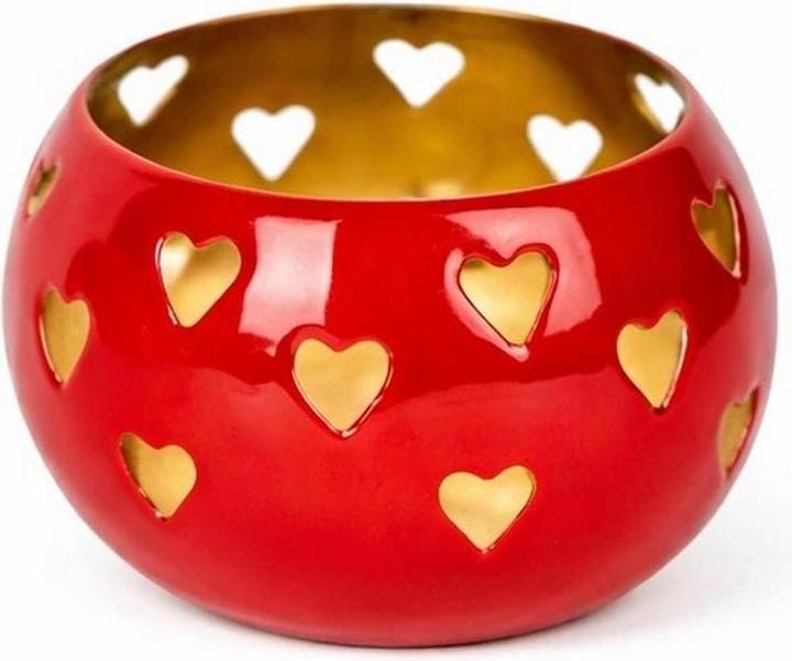 Chalet Windlicht Kugelherz 10 x 10 x 7.5 cm, Rot