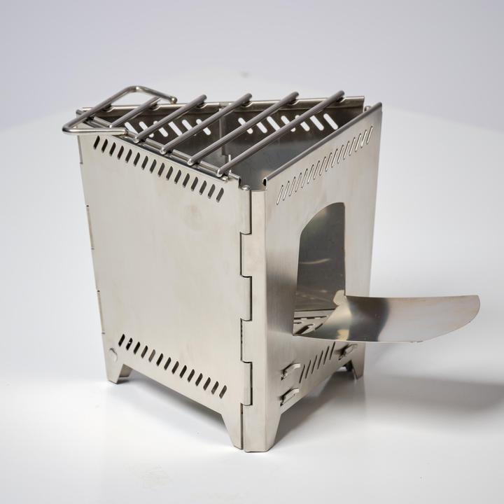 Image du produit Solognac Réchaud de camping pliable bois acier inoxydable