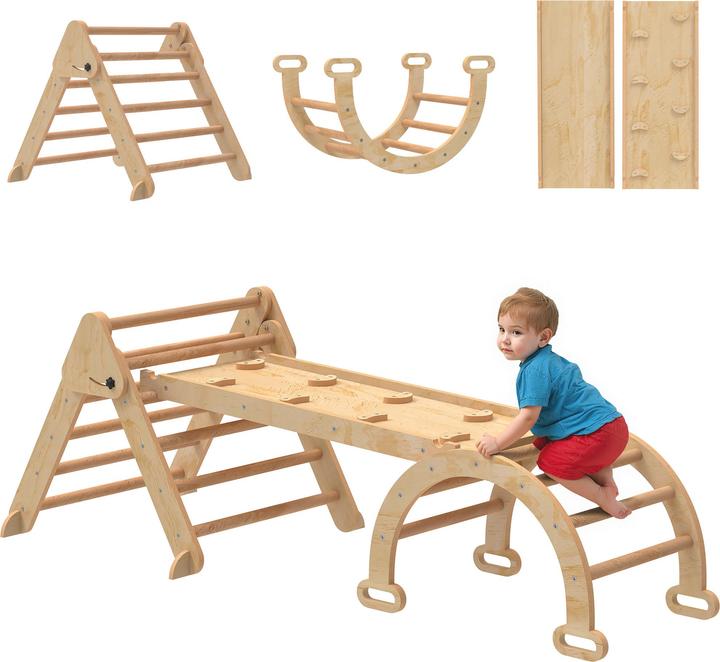 Aiyaplay Klettergerüst Pappelholz, Kiefernholz Naturholz