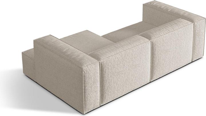 Image du produit Micadoni Bouclé Canapé D'Angle Droit Modulaire, "Nuria", 3 Places, Beige, 147x252x72 Fabriqué en Europe (Canapé d’angle)