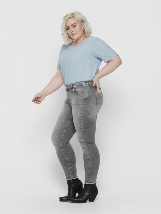 Image du produit Only Curvy Carwilly Reg Ankle Raw Skinny Fit Jeans (W50/L34)