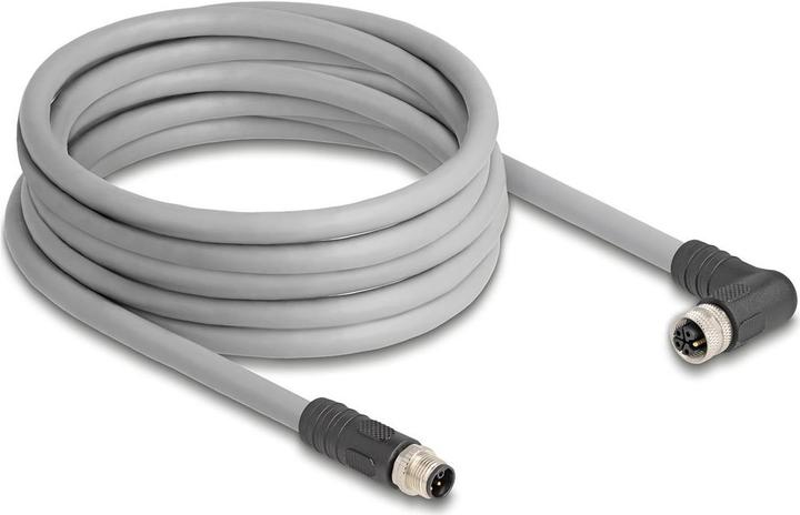 Produktbild Delock M12 Kabel L-kodiert 5 Pin Stecker gerade zu Buchse re
