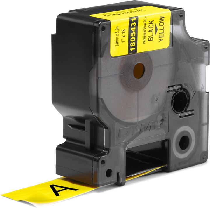 Produktbild Dymo Rhino 24mm schwarz auf gelb Vinyl (2.40 cm, Gelb)