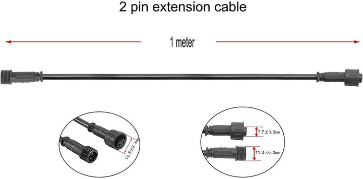 Actual product image Subosi Verlängerungskabel-Set für RGB LED Leuchten (200 cm)