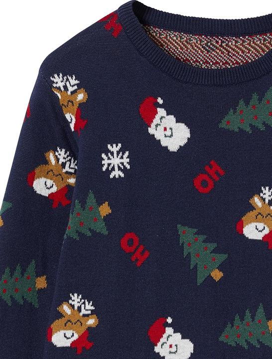 Actual product image Vertbaudet Jungen Weihnachtspullover mit lustigem Jacquardmuster (152)