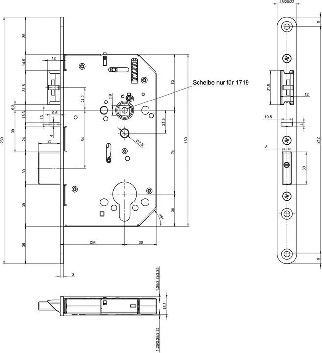 Actual product image MSL Panic security mortise locks CASA-Alpha 40101PBa-SV (Mortise lock)