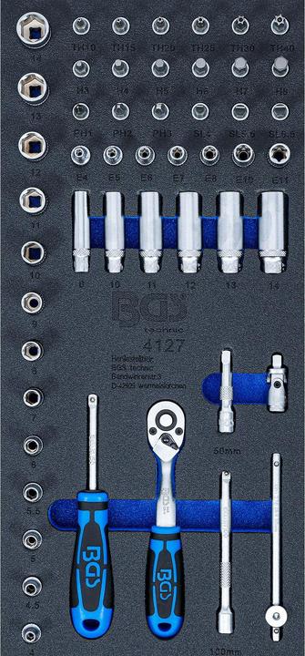 Actual product image BGS Tool Tray 1/3: Socket Set 6.3 mm (1/4 ") 50 pcs.