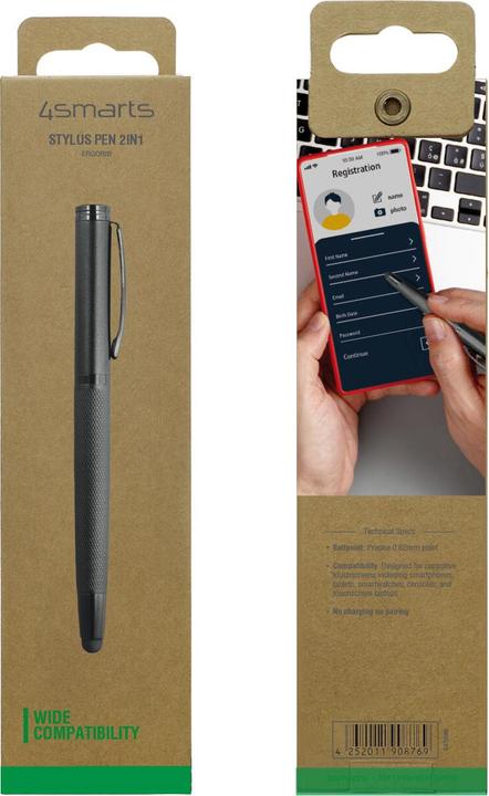Actual product image 4smarts 2in1 ErgoRib stylus black