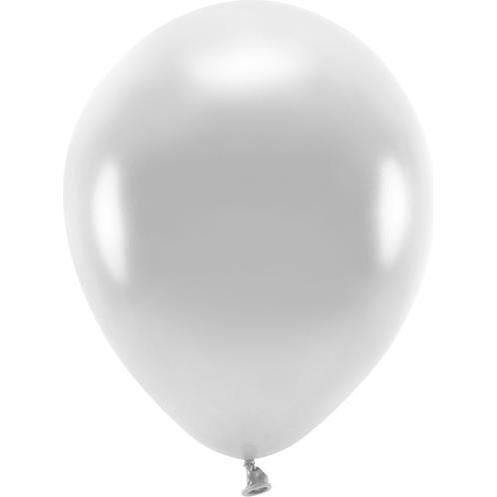 Partydeco Eco Ballons Silber metallic