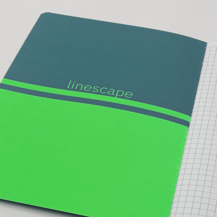 Actual product image Sigel 2 notebooks Linescape DIN A5 chequered, medium blue, neon green softcover 68 pages (A5, Checked, Soft cover)