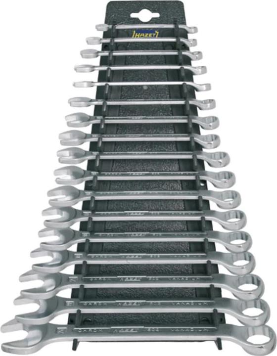 Actual product image HAZET Combination wrench set 603/17N ∙ Outside 12-point profile ∙ 7 - 27 ∙ Number of tools: 17 (7 mm, 8 mm, 9 mm, 10 mm, 11 mm, 12 mm, 13 mm, 14 mm, 15 mm, 16 mm, 17 mm, 18 mm, 19 mm, 21 mm, 22 mm, 24 mm, 27 mm)