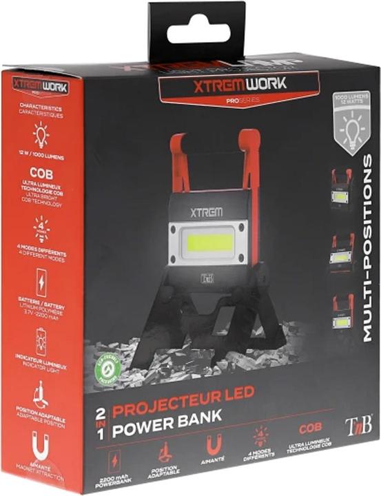 Actual product image T'nB Xtremework headlamp 1000 lumens 4 modes, 12W, built-in powerbank (4 cm, 1000 lm)
