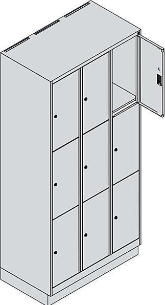 Image du produit C+P CP Armoire à casiers Classic PLUS gris clair 080020-303 S10009, 9 casiers 90,0 x 50,0 x 195,0 (90 cm, 195 cm)