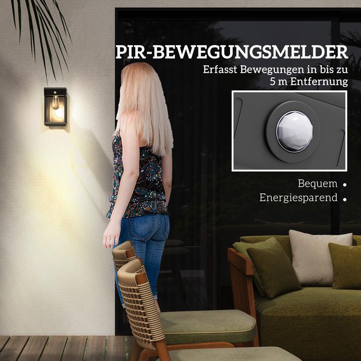 Produktbild Outsunny Solar Wandleuchte ABS Schwarz (160 lm, IP44)