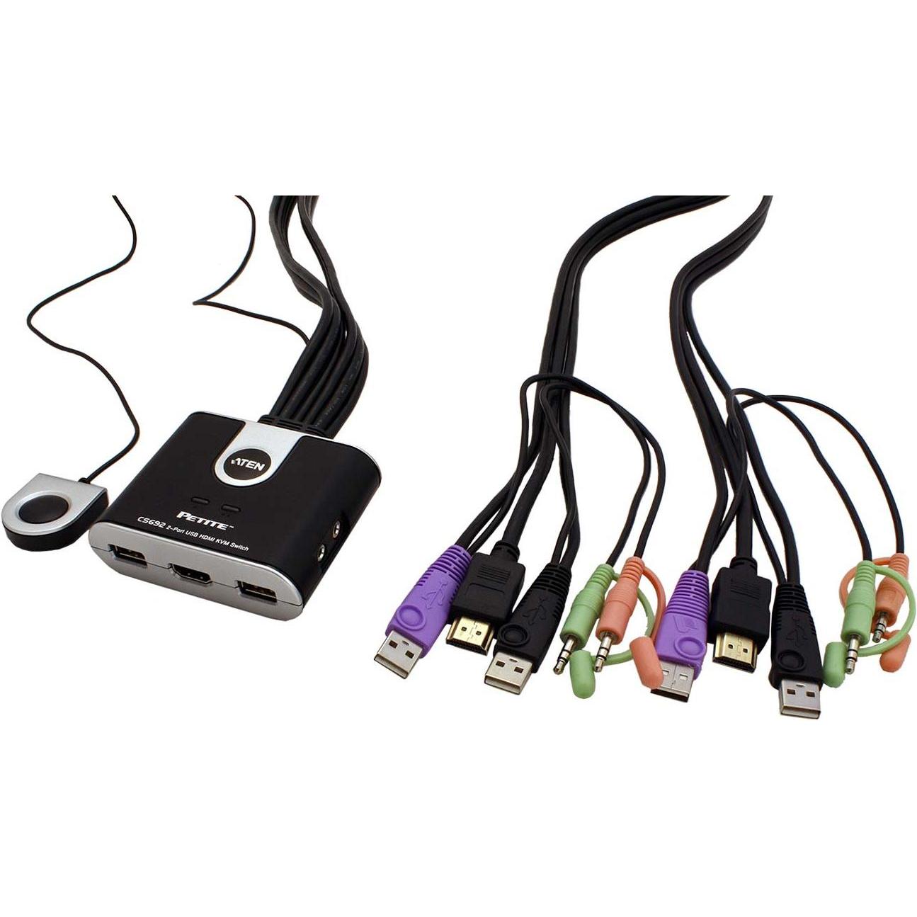 Thumbnail - Aten CS692, 2-Port KVM, KVM Switch, Schwarz