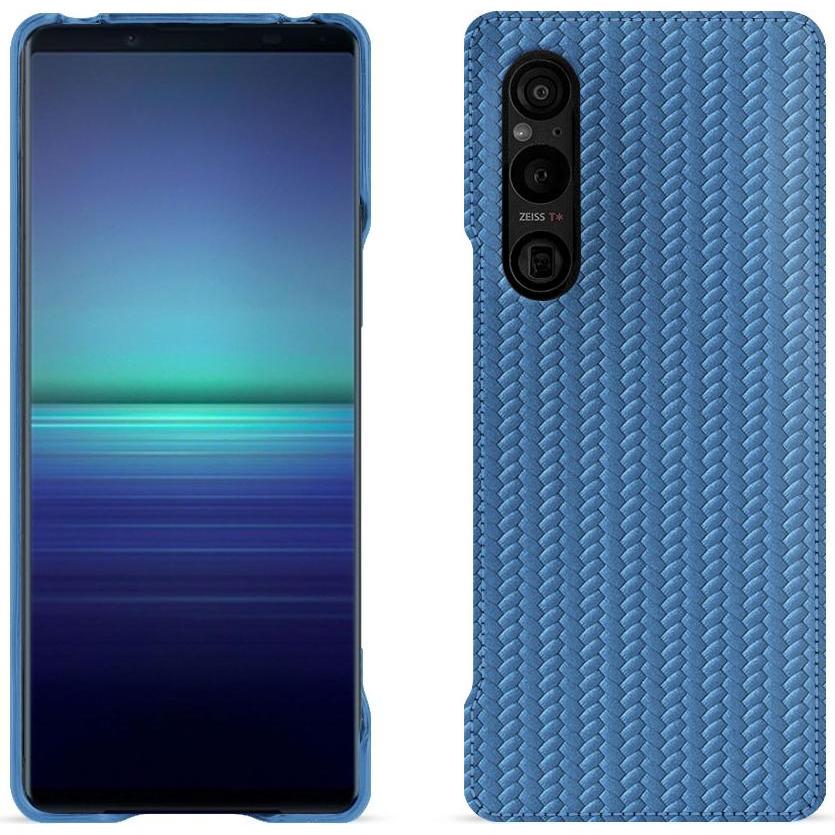 Noreve Lederschutzhülle (Sony Xperia 1 V), Smartphone Hülle, Blau