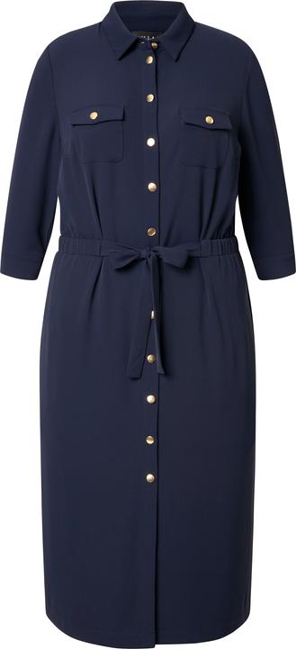 Produktbild Ulla Popken Hemdblusenkleid, Goldknöpfe, Hemdkragen, 3/4-Arm (58)