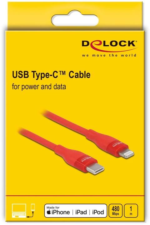 Actual product image Delock USB cable red USB C - USB C 1 m (1 m, USB 2.0)