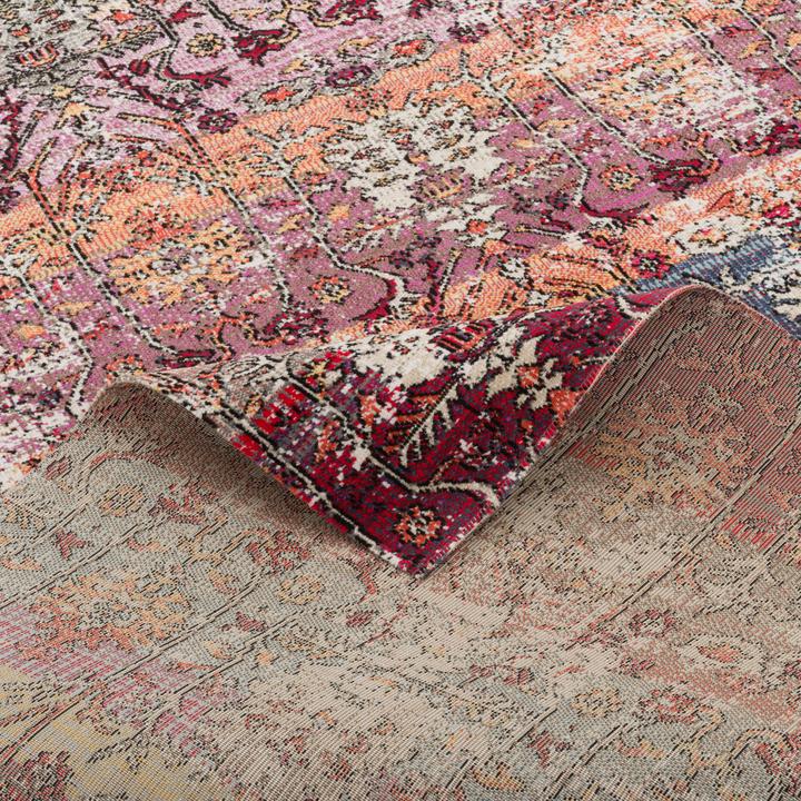 Produktbild Pergamon Kurzflor Designer Teppich Modern Vintage Orient Muster (140 x 200 cm)